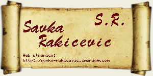 Savka Rakićević vizit kartica
